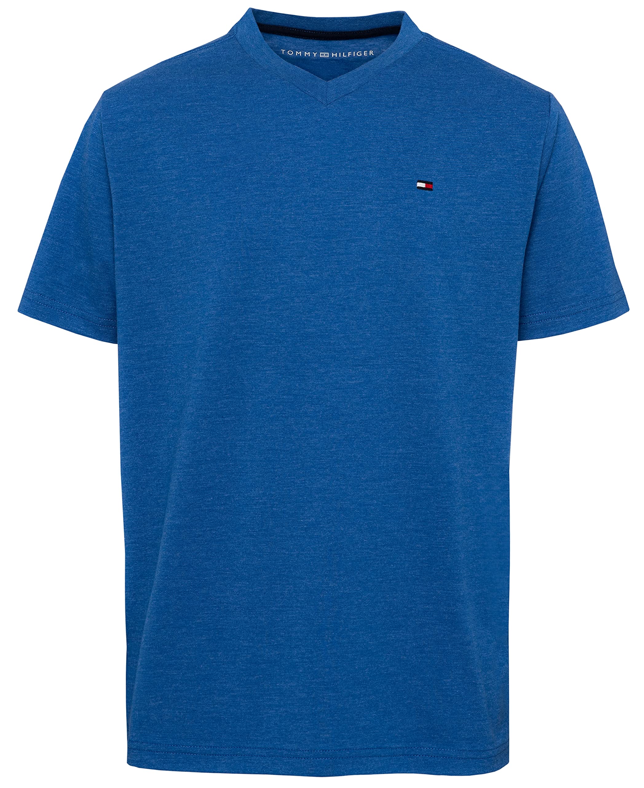 Tommy Hilfiger Boys' Short Sleeve Solid V-Neck T-Shirt, Soft, Comfortable, Relaxed Fit